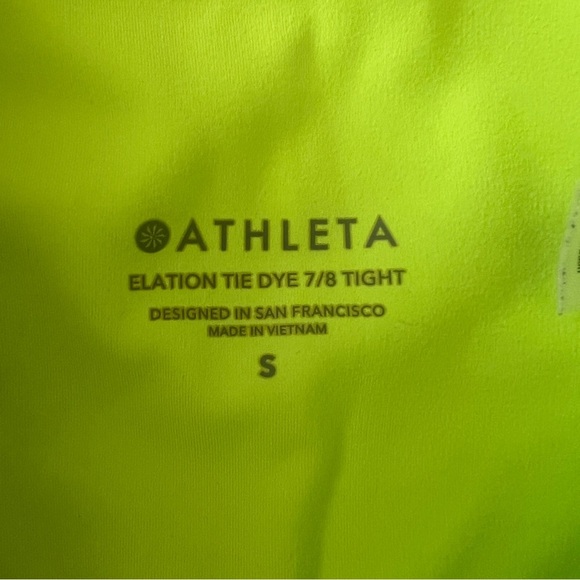 Athleta Tie-Dye Ankle Leggings - Neon Yellow and Black - Picture 8 of 9